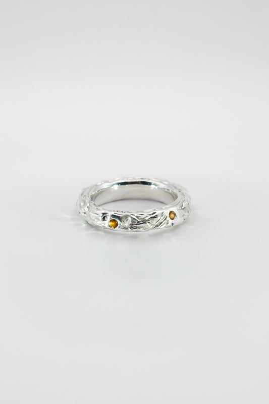 Liquid Band Citrine Scatter Ring
