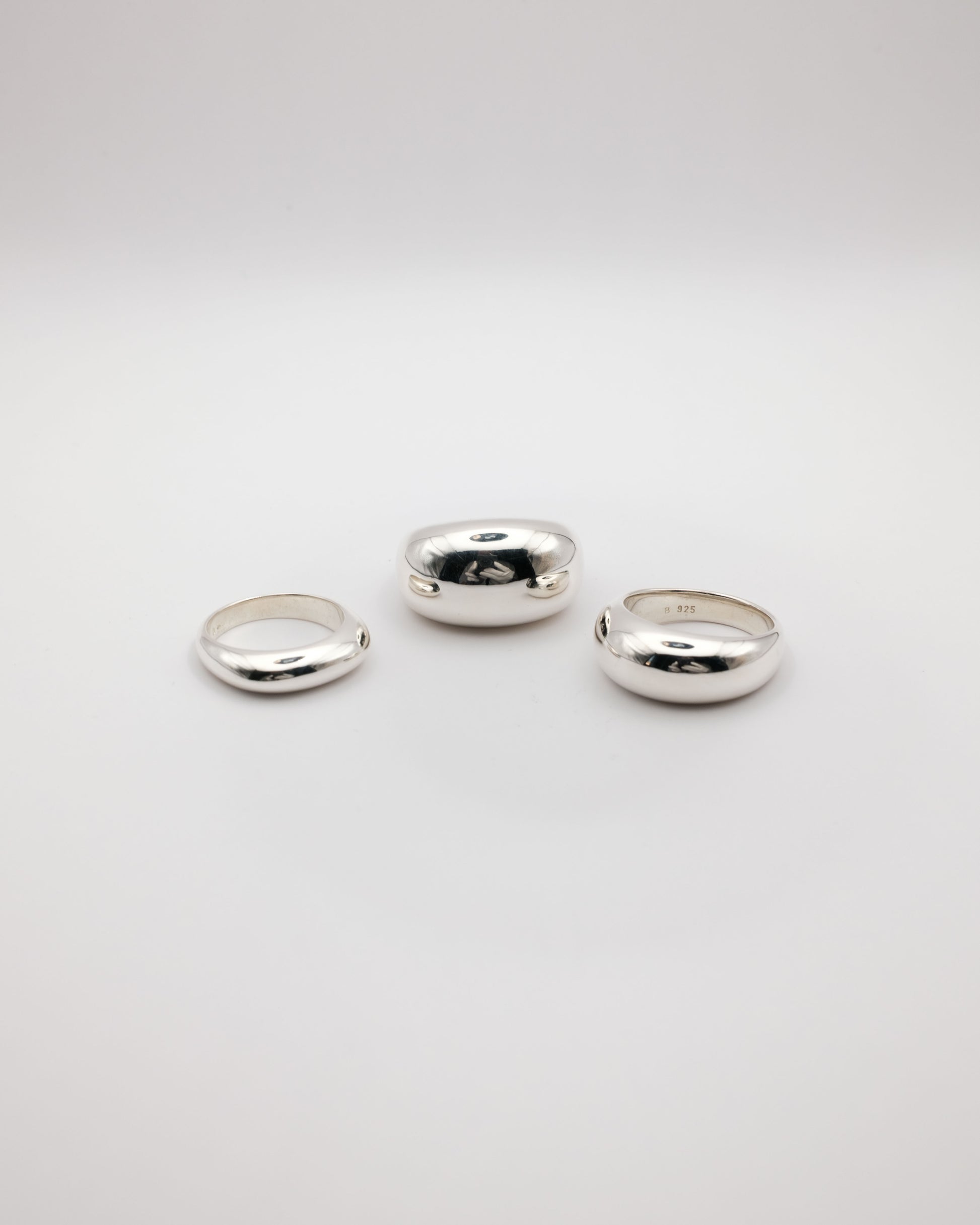 Three silver rings