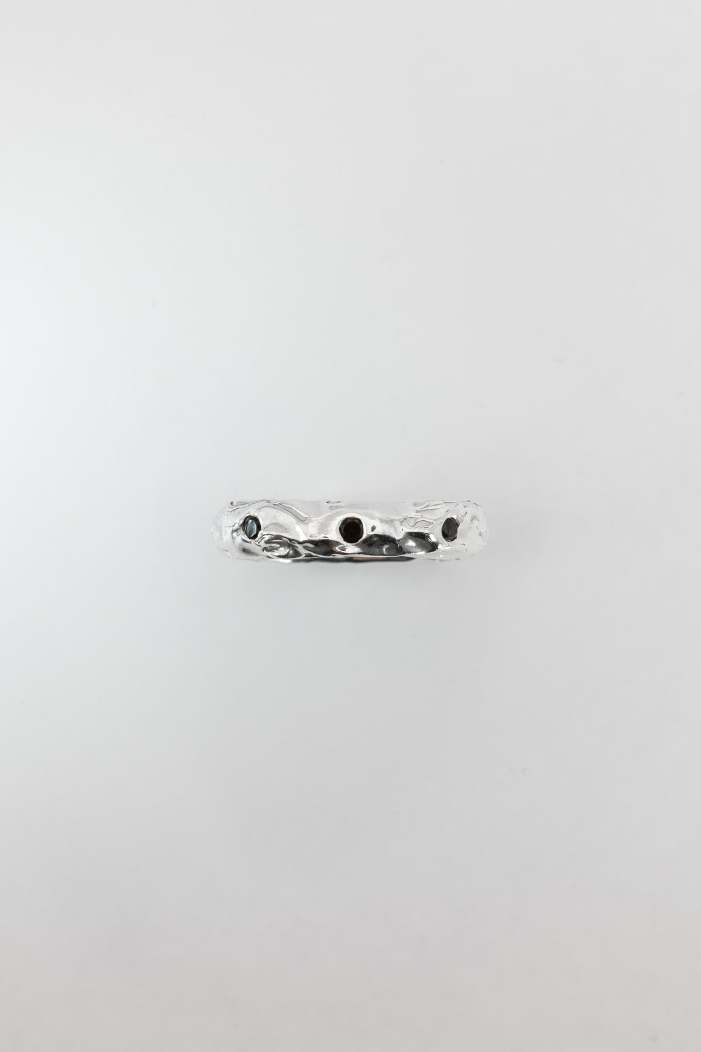 Liquid Band Smoky Quartz Trio Ring