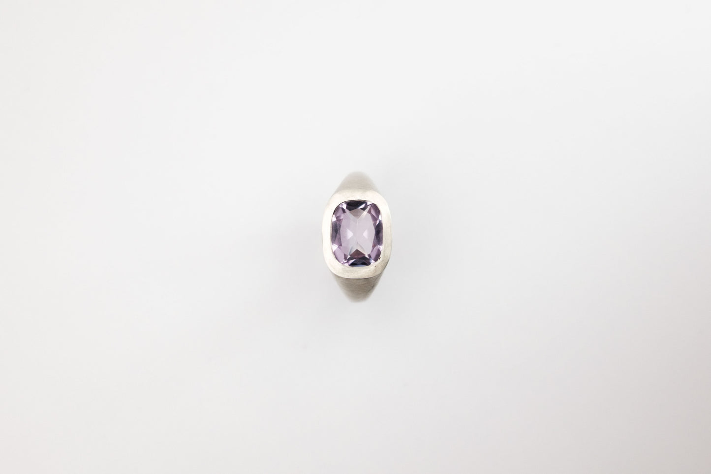 Pink Amethyst Cushion Ring, ⌀ 16.6 mm